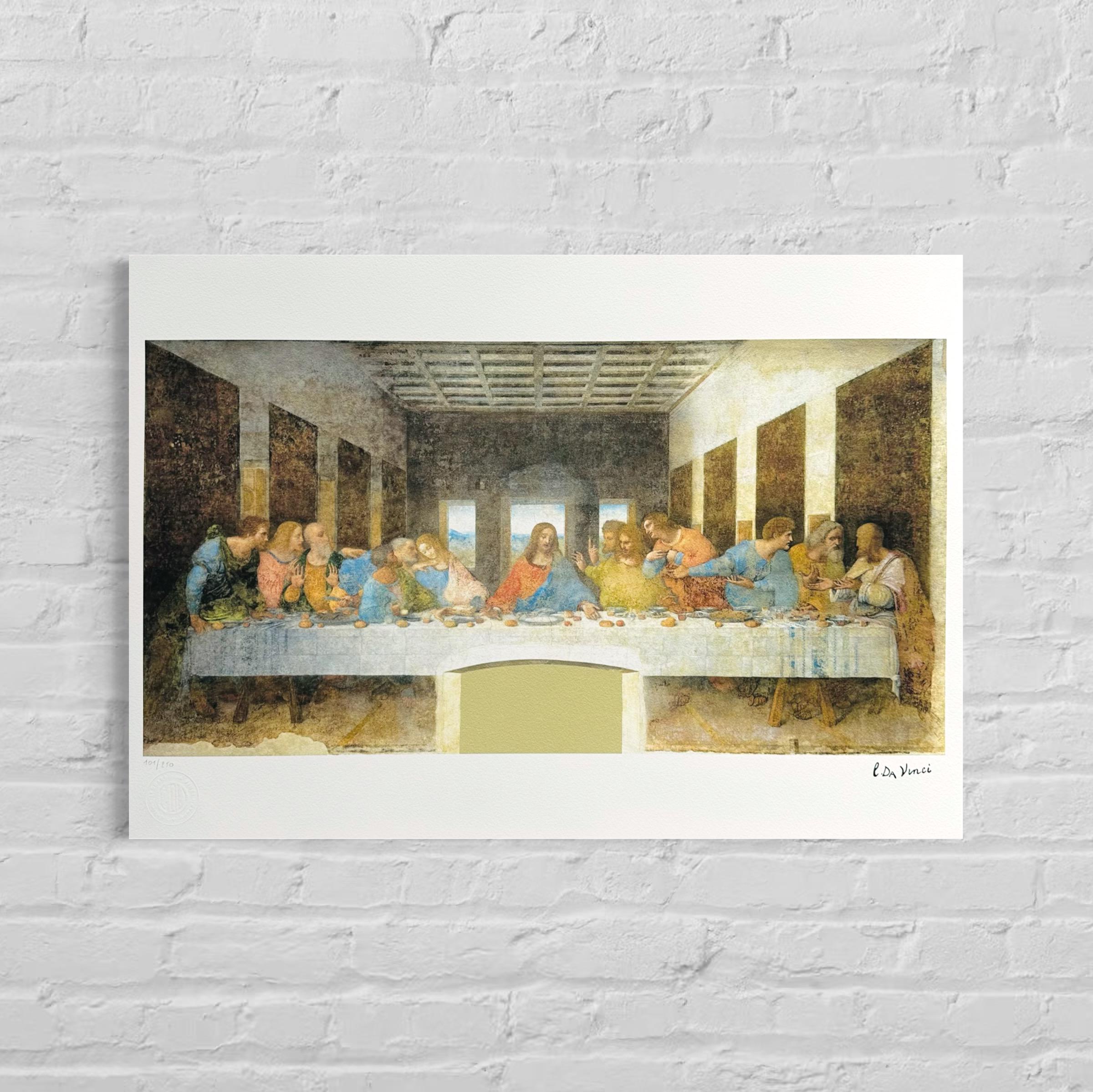 Genummerde editie LEONARDO DA VINCI "De laatste avondmaal" Gesigneerd - Certificaat - Limited lithografie - Nederlandse kunstenaar - after